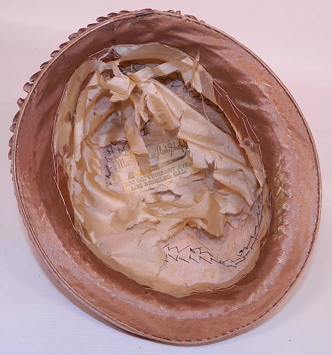 Vintage Silk Ribbon Crimp Curl Striped Rainbow Flapper Cloche Hat. It is in good condition and the only damage is to the inside silk lining which needs to be removed (see close-up). This is truly a wonderful piece of wearable millinery art!