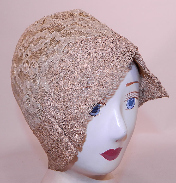 Vintage Ultra Smart by H.H. Co. Ecru Cream Lace Woven Straw Brim Flapper Cloche Hat. This vintage Ultra Smart by H.H. Co. ecru cream lace woven straw brim flapper cloche hat dates from the 1920s.