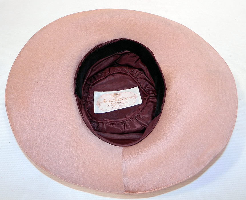 Edwardian Belle Epoque Taupe Silk Autumn Fall Floral Foliage Trim Wide Brim Hat
This is truly a magnificent quality made piece of wearable millinery art! 