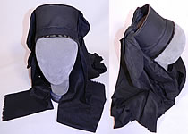 Antique Black Silk Ribbon Bow Bavarian German Folk Bonnet Mourning Hat