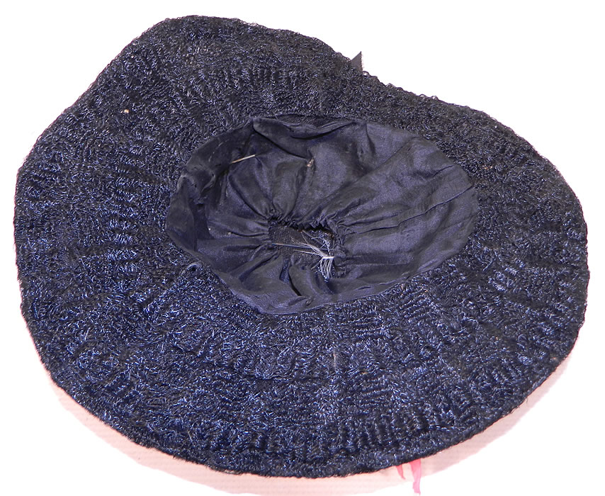 Victorian Black Woven Horse Hair Straw Pink Floral Wide Brim Hat Hatpin
The hat measures 21 inches inside crown circumference and 40 inches outside. It is in excellent condition. This is truly a wonderful piece of wearable Victoriana millinery art! 
