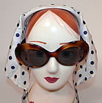 Vintage Audrey Hepburn Style Italian Polka Dot Headscarf Headband & Sunglasses