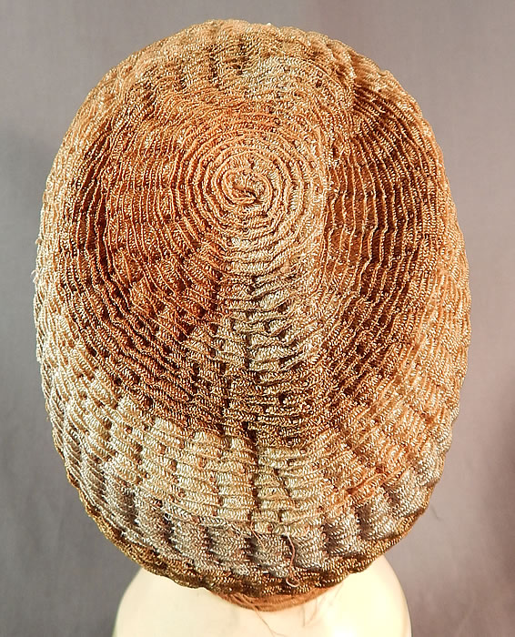 Vintage Art Deco Striped Brown Ombre Woven Straw Flapper Cloche Hat & Buckle
The hat measures 21 inches inside crown circumference. 