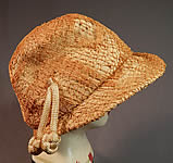 Vintage Yves Saint Laurent YSL Designer Label Macrame Woven Natural Straw Cloche Hat NWT
