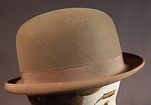 Vintage Cavanagh Hats New York Men's Felt Taupe Brown Derby Bowler Hat

