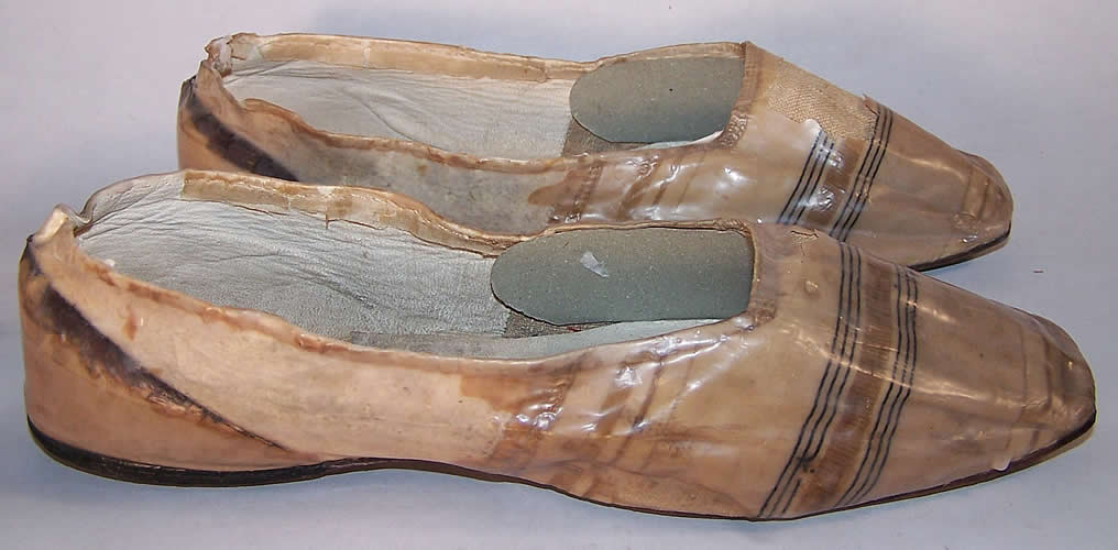 Antique Wedding Straight Sole Shoes Bride & Baby side view.