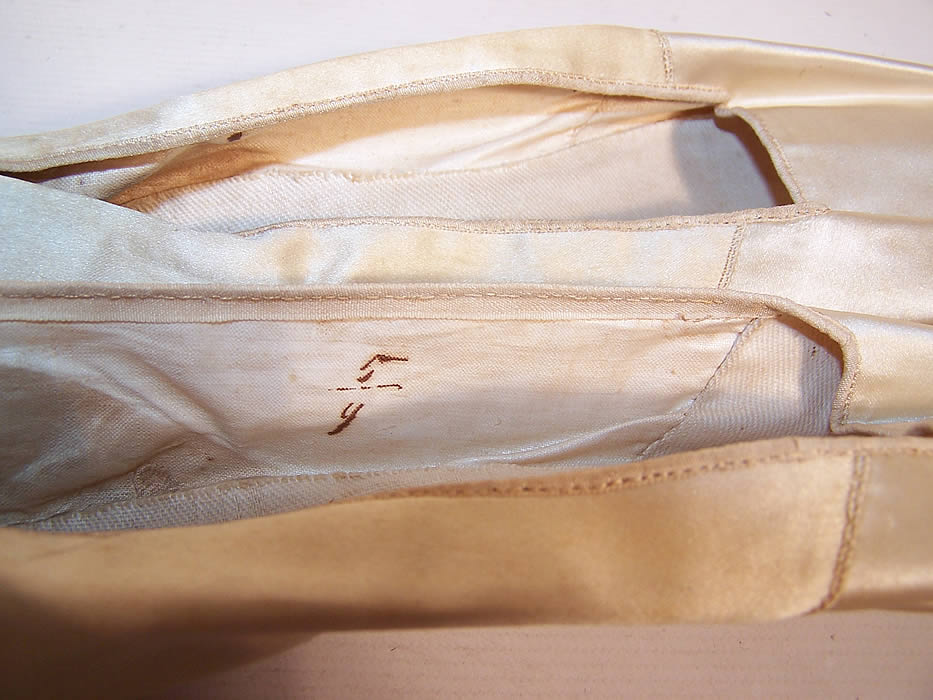 Victorian White Silk Straight Sole Bridal Wedding Shoe Slippers