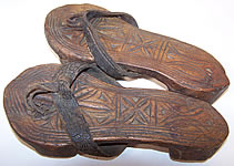 Antique Pakistan Afghanistan Carved Wood Khrawan Stilt Sandal Shoes