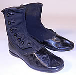 Victorian Black Wool Leather High Button Button Baby Boots Childs Shoes
