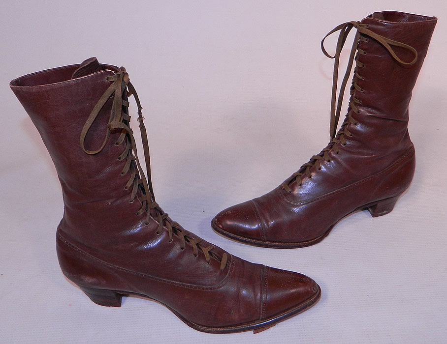 Vintage Victorian Antique Brown Leather Women's Lace Up Boots | Shop  THRILLING