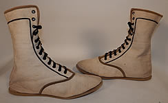 Edwardian Ecru Cream Cotton Canvas Sporting Swim Shoes Bathing Boots
