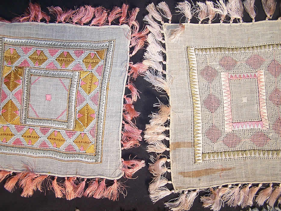 10 Ottoman Turkish Embroidery Linen Square Sampler Doily