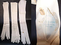 Edwardian White Kid Leather Long Opera Gloves Lot