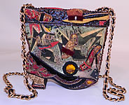 Vintage Mary Frances Paper Mache Decoupage Wooden Shoe Beaded Box Purse
