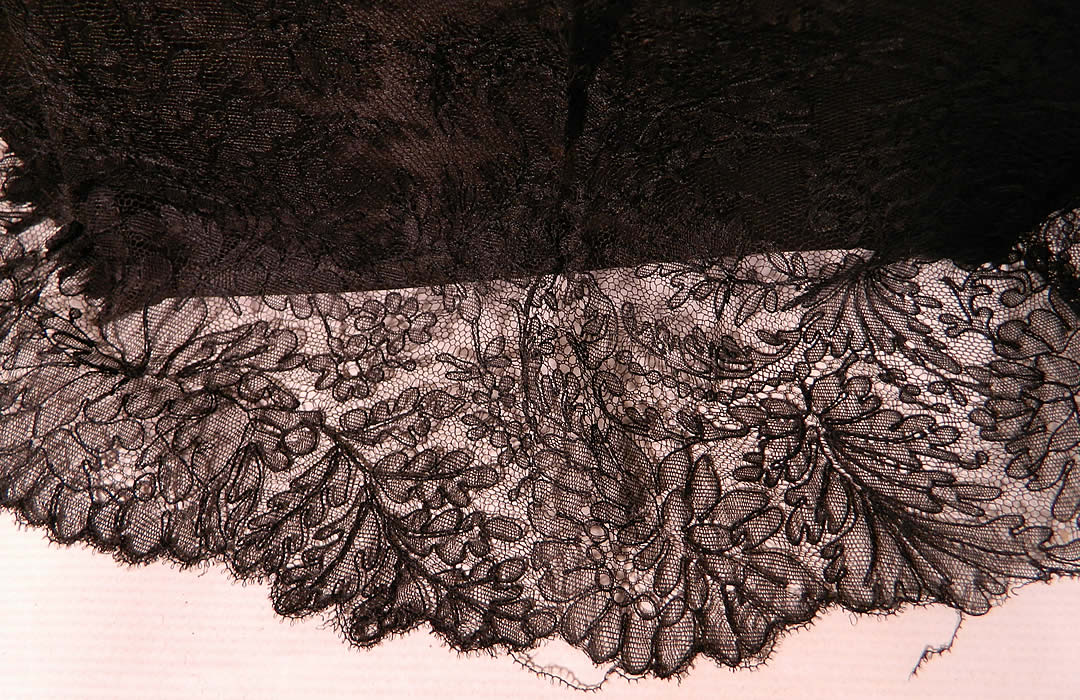 Edwardian Black Chantilly Lace Carved Ebony Handle  Parasol. This is truly a rare and wonderful parasol!