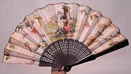 Victorian Lithograph Calling Cards Autograph Paper Pleated Folding Fan
