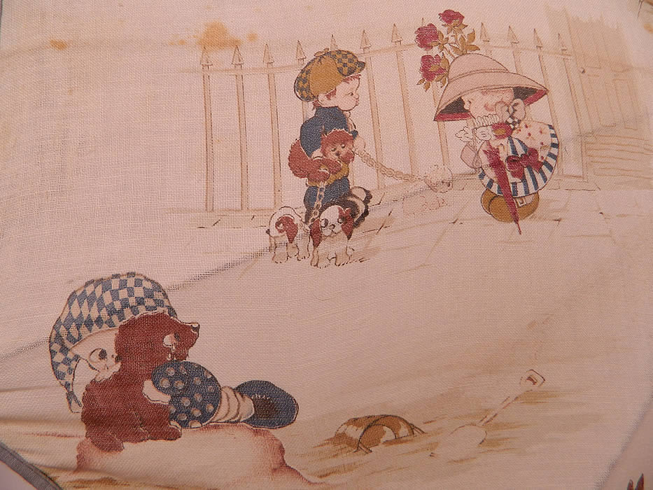 Vintage Chloe Preston Childrens Kewpie Illustration Print Linen Parasol
This is truly a wonderful piece of textile art! 