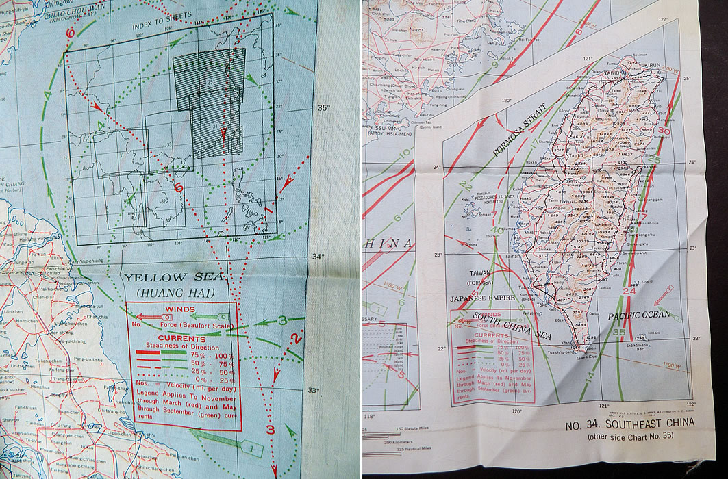 Vintage 1943 WWII Silk AAF Cloth Map Asiatic Series Southeast Northeast China
It is in excellent clean condition. 