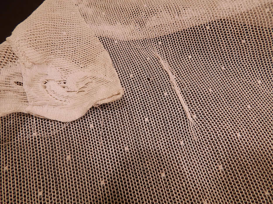 Vintage Antique White Lace Net Octagram Drapery Curtain Panel Pair 100x57
They are in good condition, with only a small mended repair on the top of one panel (see close-up). These are truly a wonderful piece of antique lace textile art! 