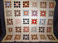 Victorian Antique Chintz Calico Cotton Fabric 12 Patch Square Block Quilt
